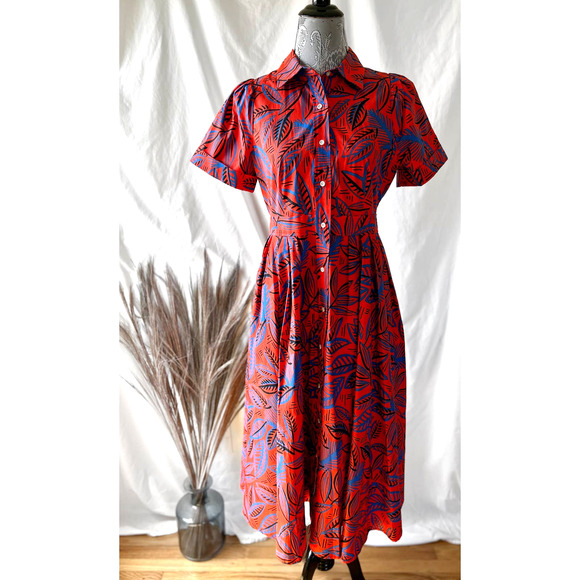 Alexis x Target Vintage Style Tropical Leaf Shirt Dress - Picture 1 of 12